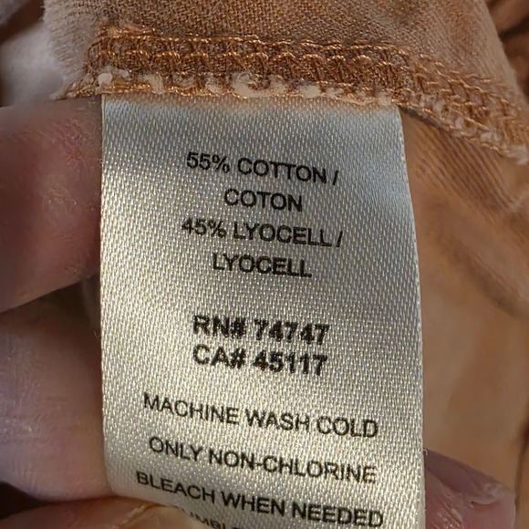 Natural Reflections Women XL Henley Hoodie Button Neck Pullover Terracotta Crisp - Picture 9 of 10